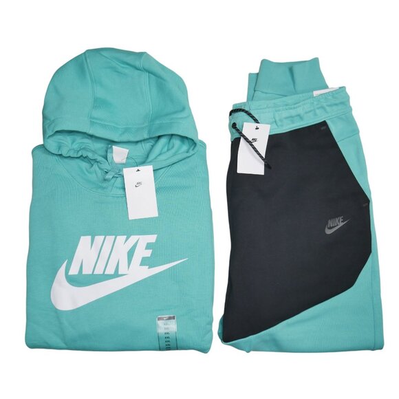 Nike Tech Fleece Mens Size 2XL Sweatsuit Matching Outfit Hoodie Set Teal Aqua - Picture 3 of 12